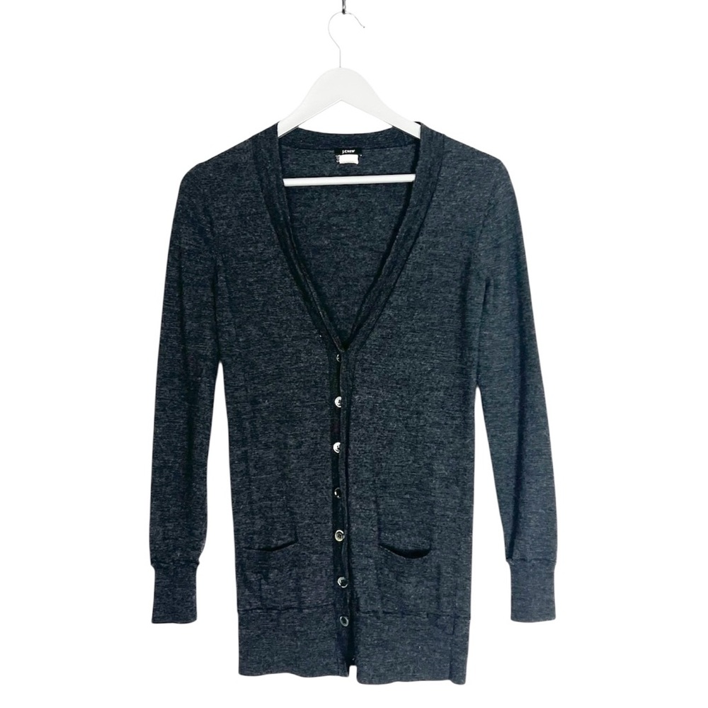 J. Crew Lightweight Merino Wool Cardigan size Small dark grey long line